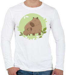 printfashion Capybara és kicsinye - Férfi hosszú ujjú póló - Fehér (13887293)