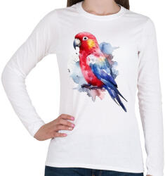 printfashion Papagáj - Női hosszú ujjú póló - Fehér (13991295)
