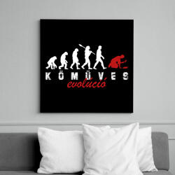 printfashion Kőműves evolúció - Vászonkép - Fekete (10294088)