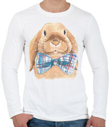 printfashion Mr. Rabbit - Férfi hosszú ujjú póló - Fehér (1738982)
