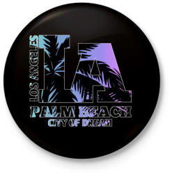 printfashion Los angeles - Kitűző, hűtőmágnes - Fekete (4394423)
