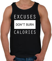 printfashion A kifogások nem égetnek kalóriát - Férfi atléta - Fekete (286836)