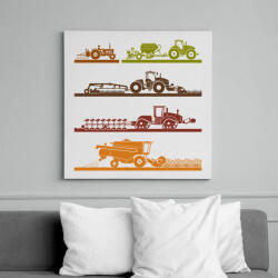 printfashion Mezőgazdasági gépek - Vászonkép - Fehér (6632643)