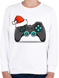 printfashion Karácsonyi gamer - Gyerek pulóver - Fehér (9459422)