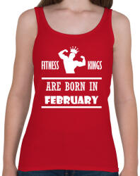 printfashion Fitnessz királyok februárban születtek - Női atléta - Cseresznyepiros (1372555)