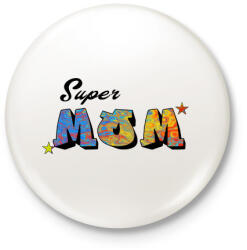 printfashion super mom - Kitűző, hűtőmágnes - Fehér (3081085)