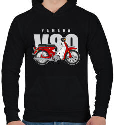 printfashion Yamaha V80 - Férfi kapucnis pulóver - Fekete (6982794)