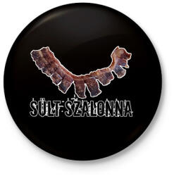 printfashion Sült szalonna - Kitűző, hűtőmágnes - Fekete (13080823)