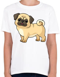 printfashion Cute Pug - Gyerek póló - Fehér (1621800)