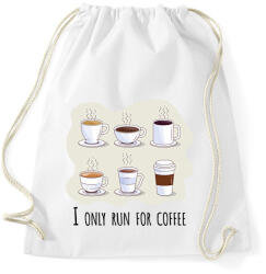 printfashion I only run for caffee - Sportzsák, Tornazsák - Fehér (6294160)