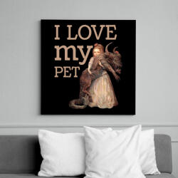 printfashion I love my pet - Vászonkép - Fekete (7075546)