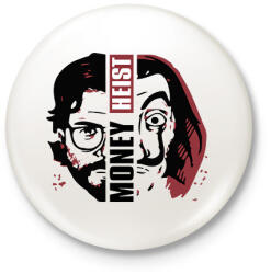 printfashion Money Heist - A Nagy Pénzrablás - La Casa de Papel - Kitűző, hűtőmágnes - Fehér (5770041)