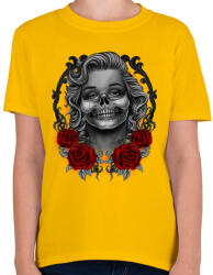 printfashion Monroses Skull - Gyerek póló - Sárga (368169)