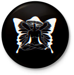 printfashion Hallucinogén pillangó - Kitűző, hűtőmágnes - Fekete (15487870)