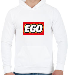 printfashion Ego - Lego - Férfi kapucnis pulóver - Fehér (7327983)