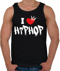 printfashion I love hiphop (white) - Férfi atléta - Fekete (7513530)