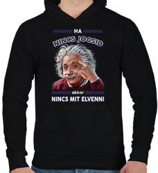 printfashion Nincs jogsi, nincs baj! - Férfi kapucnis pulóver - Fekete (14836281)