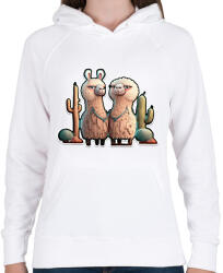 printfashion BETTER together - I Love You - cuki szerelmes lámás minta - Női kapucnis pulóver - Fehér (11855550)