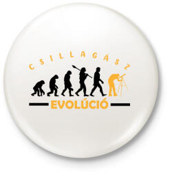 printfashion Csillagász evulóció - Kitűző, hűtőmágnes - Fehér (9730424)