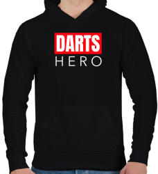 printfashion DARTS HERO - Férfi kapucnis pulóver - Fekete (10218297)