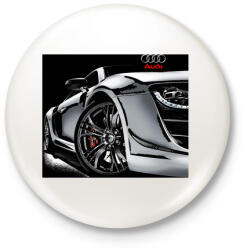printfashion Audi R8 - Kitűző, hűtőmágnes - Fehér (3082227)