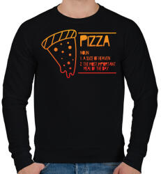 printfashion Pizza jelentése - Férfi pulóver - Fekete (9401024)