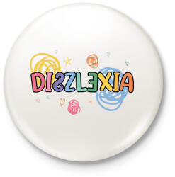 printfashion Diszlexia - Kitűző, hűtőmágnes - Fehér (13250013)