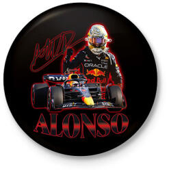 printfashion Alonso F1 - Kitűző, hűtőmágnes - Fekete (11972500)
