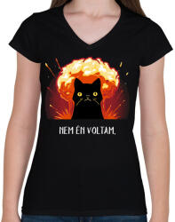 printfashion Nem én voltam. - Női V-nyakú póló - Fekete (911066)