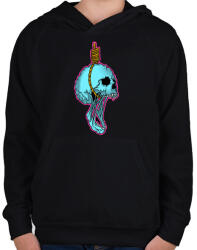 printfashion Skull hang - Gyerek kapucnis pulóver - Fekete (2642132)