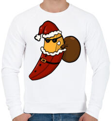 printfashion Mikulás banán - Férfi pulóver - Fehér (15160173)