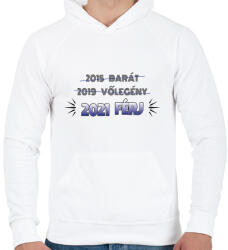 printfashion Barát, vőlegény, férj - Férfi kapucnis pulóver - Fehér (13526276)