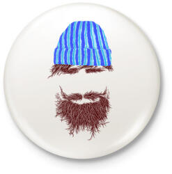 printfashion Hipszter - Kitűző, hűtőmágnes - Fehér (3074222)