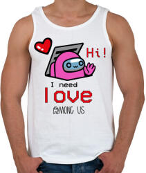 printfashion Among us - I need love - Férfi atléta - Fehér (4798727)