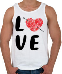 printfashion LOVE - Kötés, horgolás - Férfi atléta - Fehér (6979836)