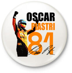 printfashion Oscar Piastri - Kitűző, hűtőmágnes - Fehér (16313134)