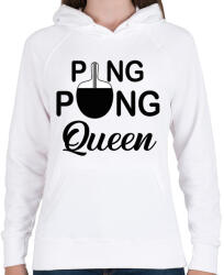 printfashion Ping Pong Queen - Női kapucnis pulóver - Fehér (6991535)