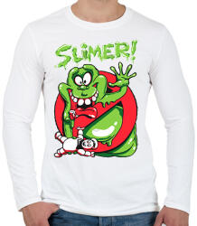 printfashion Ragacs - Férfi hosszú ujjú póló - Fehér (2211515)