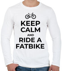 printfashion RIDE A FATBIKE - Férfi hosszú ujjú póló - Fehér (11363073)