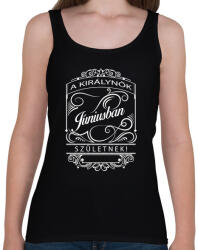 printfashion A királynők júniusban születnek. - Női atléta - Fekete (248109)