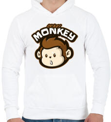 printfashion Crazy Monkey - Férfi kapucnis pulóver - Fehér (5134926)