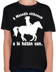 printfashion lovas - Gyerek póló - Fekete (8957081)