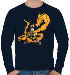 printfashion Firedragon - Férfi pulóver - Sötétkék (862963)