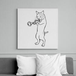 printfashion Macska trombitál - Vászonkép - Fehér (10283708)