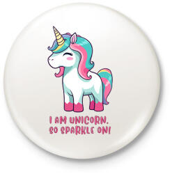 printfashion I am unicorn - Kitűző, hűtőmágnes - Fehér (14660203)