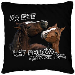 printfashion Két pejló (Delta) - Párnahuzat, Díszpárnahuzat - Fekete (14263233)