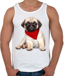 printfashion Mopsz póló - Férfi atléta - Fehér (1011905)