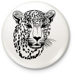 printfashion Leopárd - Kitűző, hűtőmágnes - Fehér (4575435)