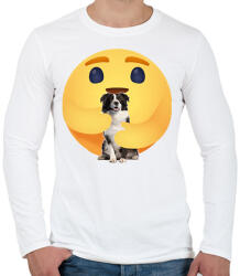 printfashion Border collie - Férfi hosszú ujjú póló - Fehér (13039982)