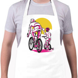 printfashion Apa és fia biciklin - Kötény - Fehér (9179243)